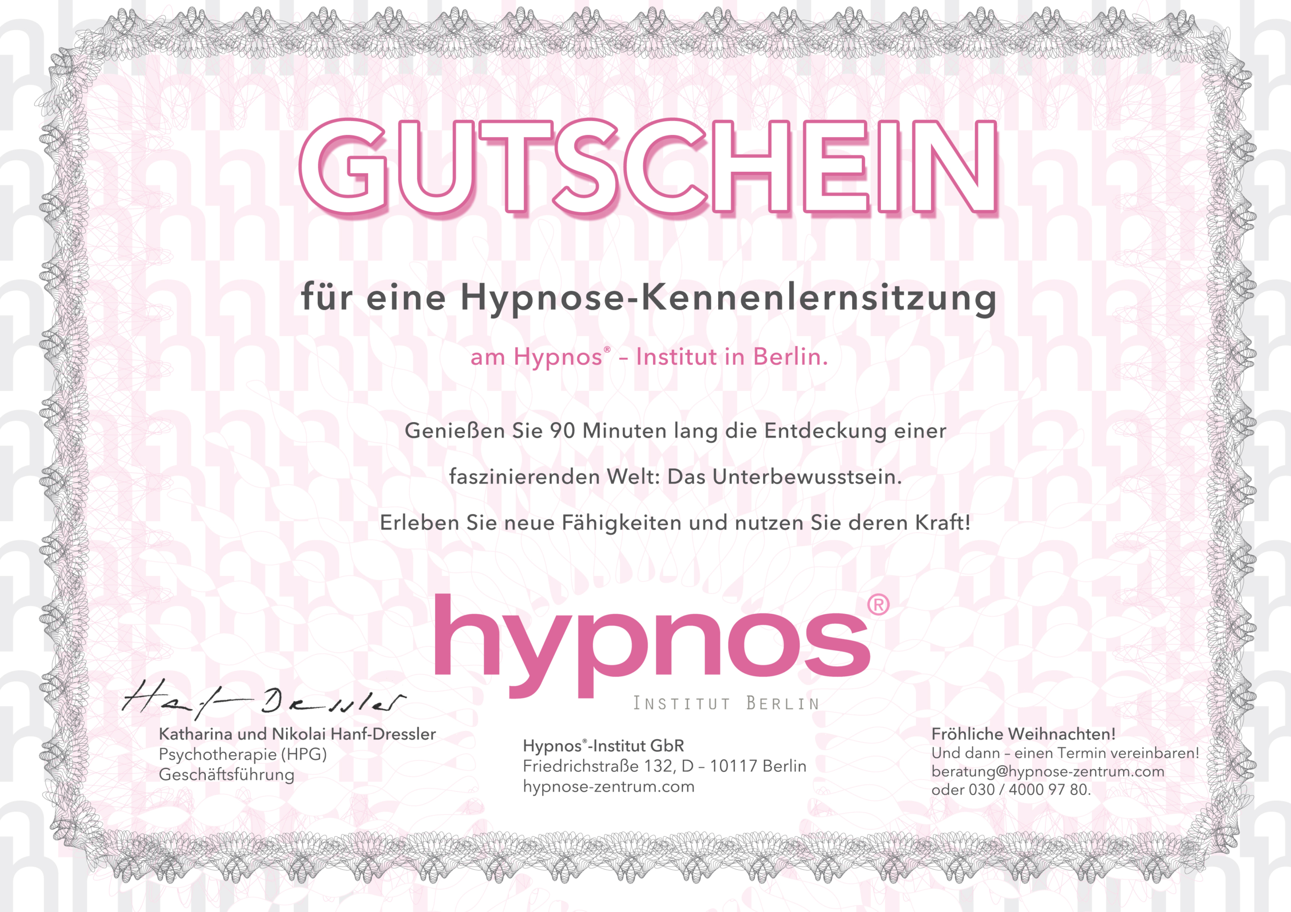 Gutschein Hypnose-Kennenlernsitzung