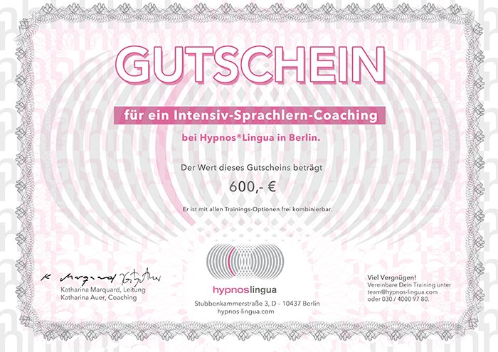 Gutschein Sprachlern-Coaching HypnosLingua – Bild 3